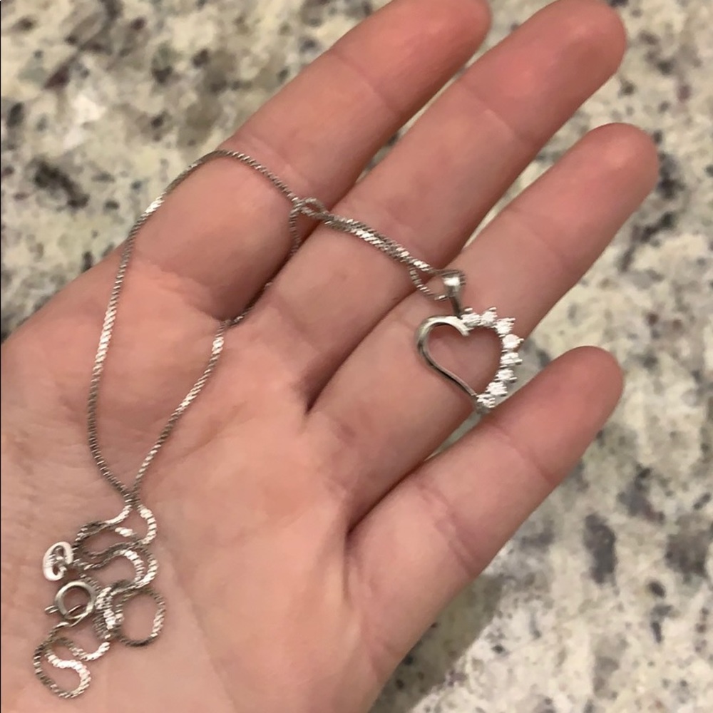 Heart crystal necklace